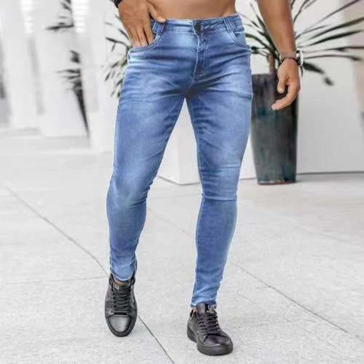 Slim Passform Stretch Denim Volle Länge Entspannter Alltagsstil