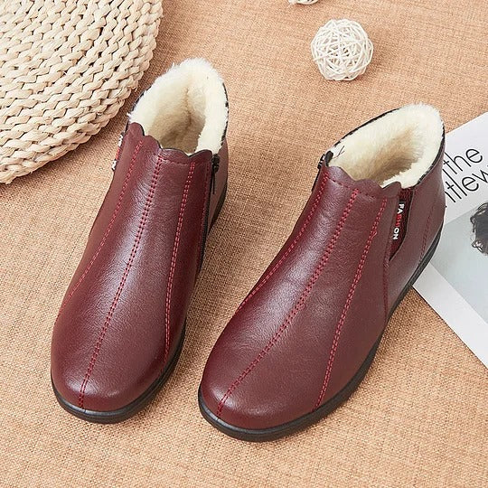 Modische Winterstiefel aus Leder mit Weicher Sohle