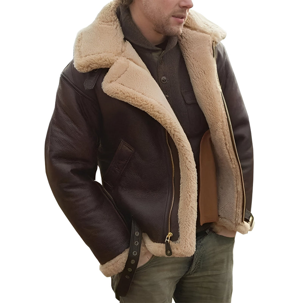 Robuste, Dicke Vegan-Lederjacke für Männer