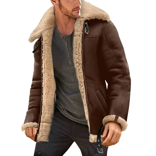 Robuste, Dicke Vegan-Lederjacke für Männer