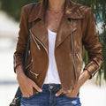 Jacke - Schlanker Schnitt - Wildleder-Look - Kurz Länge - Reverskragen - Reißverschlussdetails
