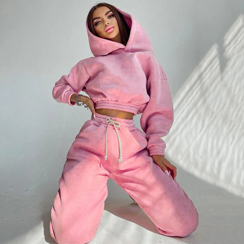 Shopnory | Lounge Kleid Lockere Passform Kurzer Kapuzenpullover Verstellbarer Kordelzugbund