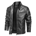 Shopnory | Bikerjacke Slim Fit Schulterdetails Reißverschluss Lederlook