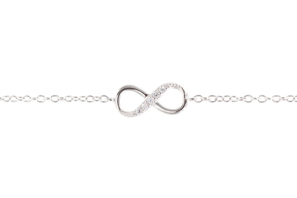 Unendliches-Armband aus Silber mit Zirkonia, Armband Silber Zirkonia Unendlichkeit | Shop Nory