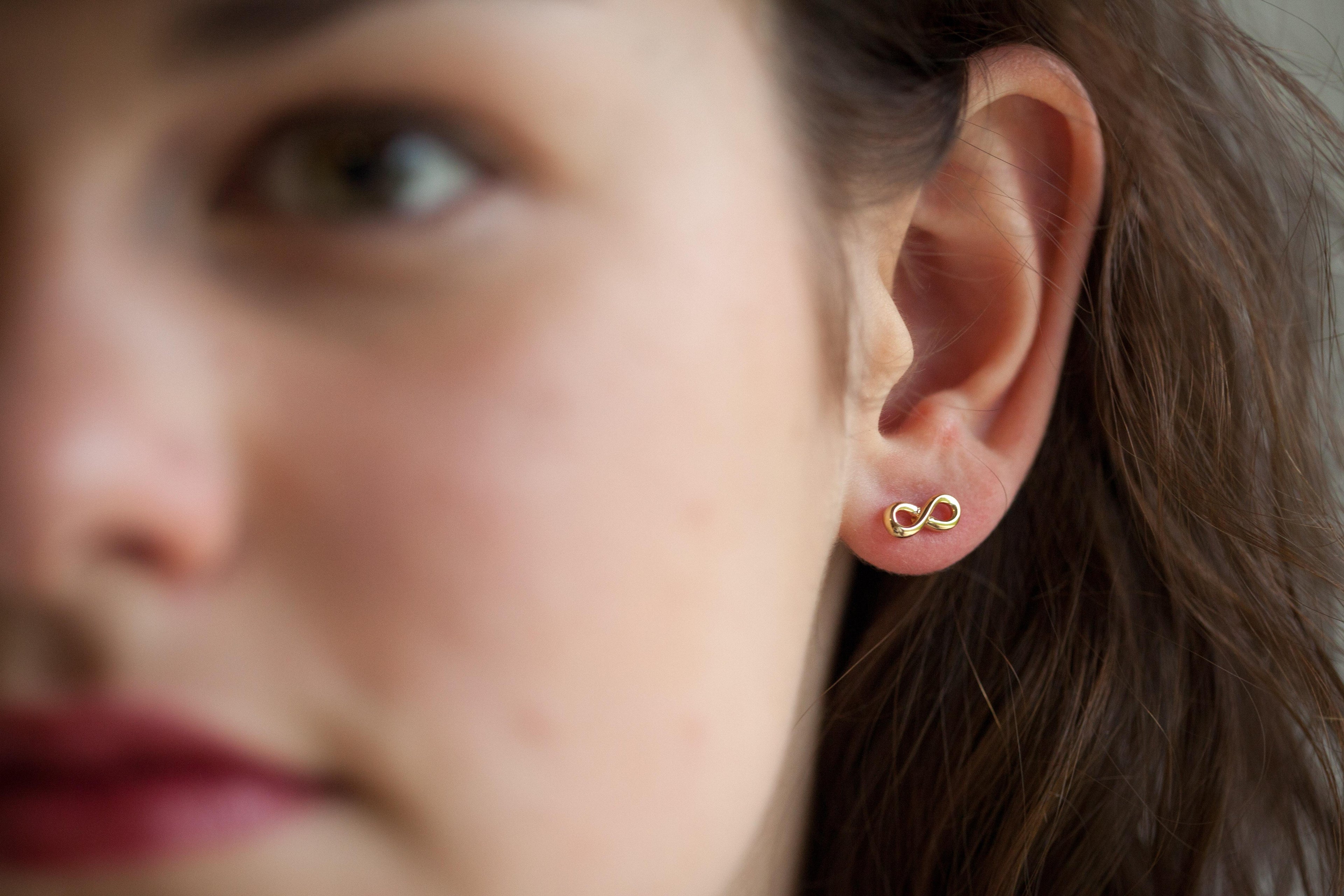 Ohrstecker Unendlichkeit Infinity kleine Ohrringe Vergoldet Liebe Symbol | Shop Nory
