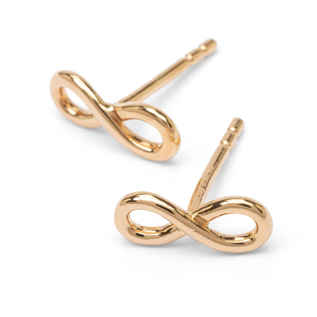 Ohrstecker Unendlichkeit Infinity kleine Ohrringe Vergoldet Liebe Symbol | Shop Nory