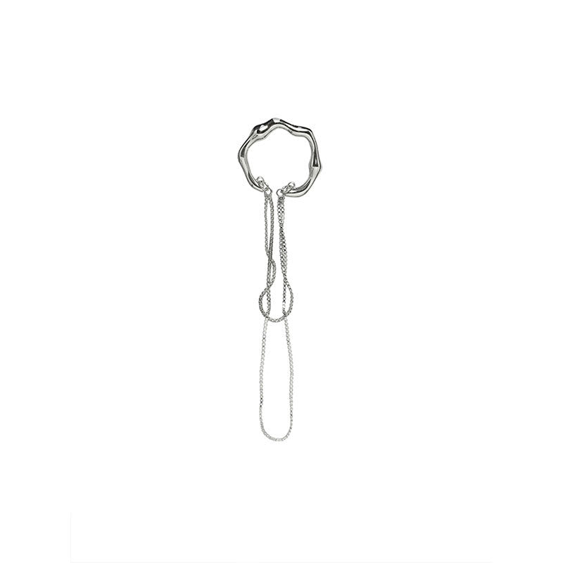 Unregelmäßiger langer Quasten-Doppel-Ohrring ohne Piercing | Shop Nory