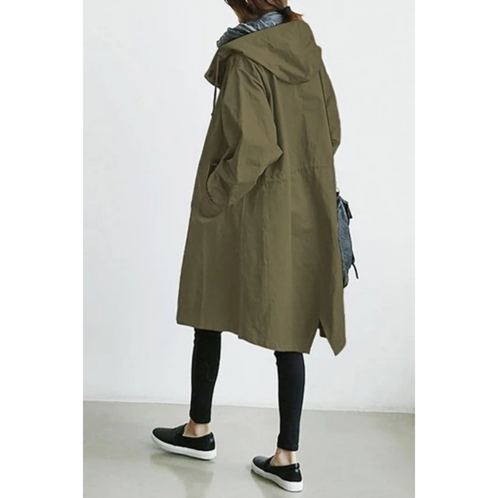 Isabelle Langer Damen-Trenchcoat mit Kapuze