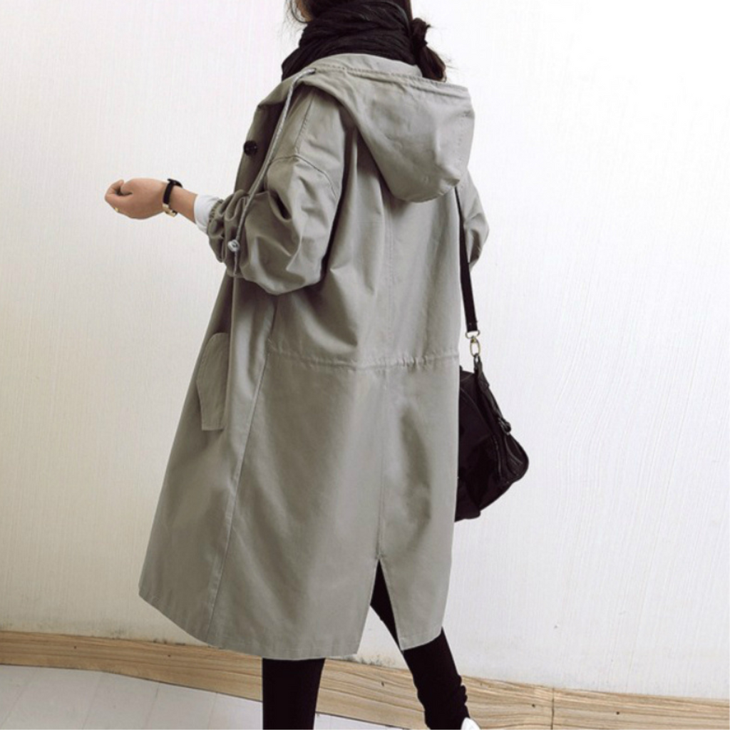Isabelle Langer Damen-Trenchcoat mit Kapuze