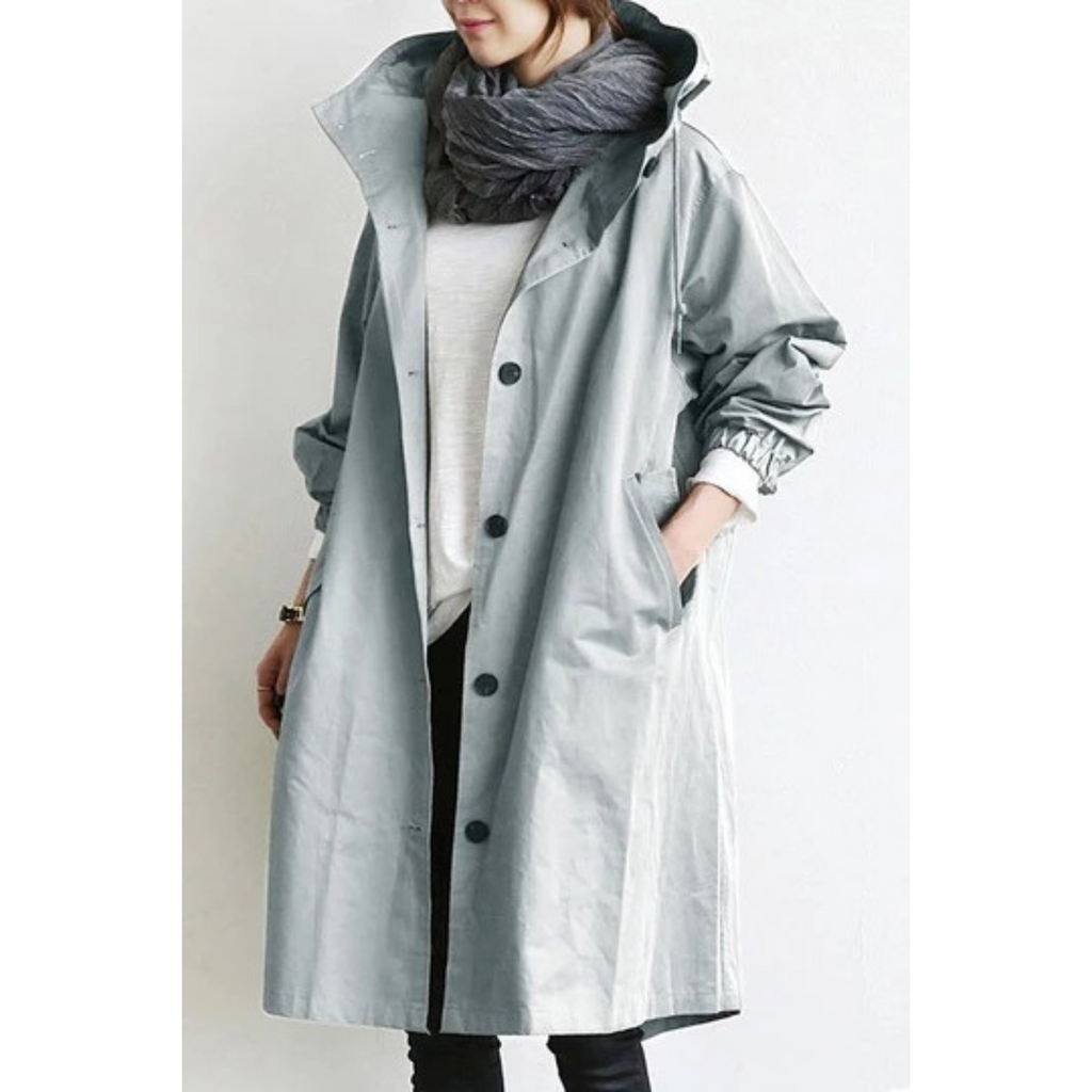 Isabelle Langer Damen-Trenchcoat mit Kapuze