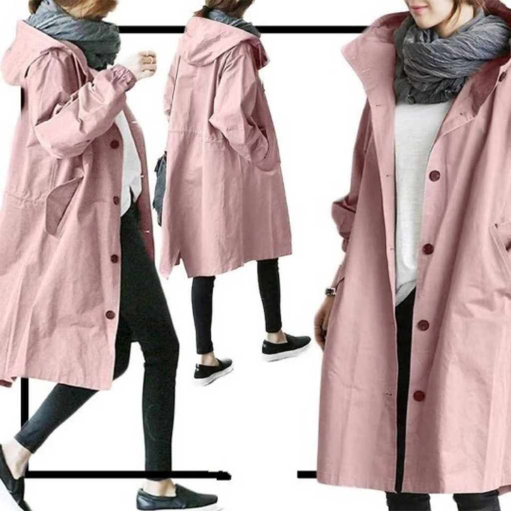 Isabelle Langer Damen-Trenchcoat mit Kapuze