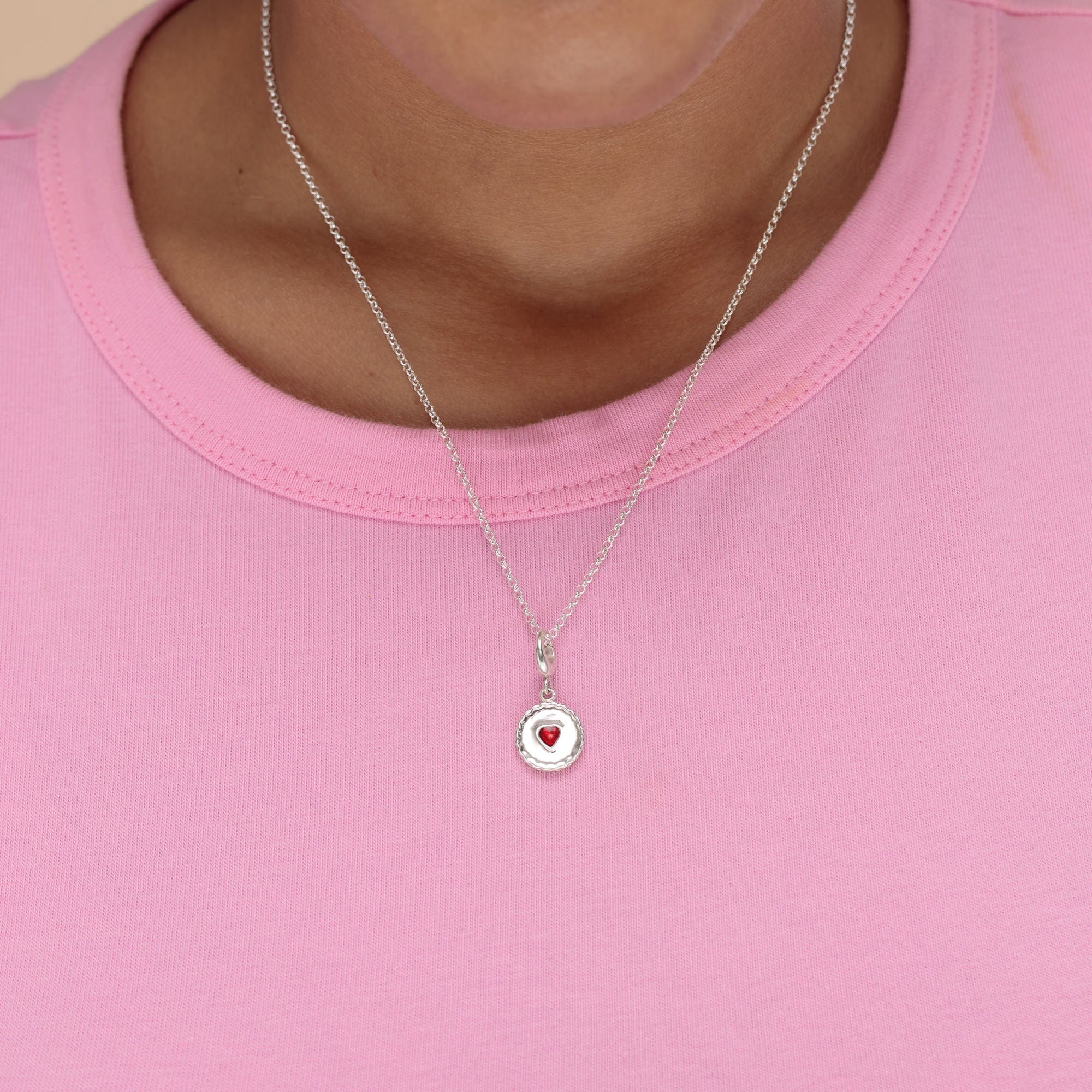 Silber Jammie Dodger Keks Charm Halskette | Shop Nory