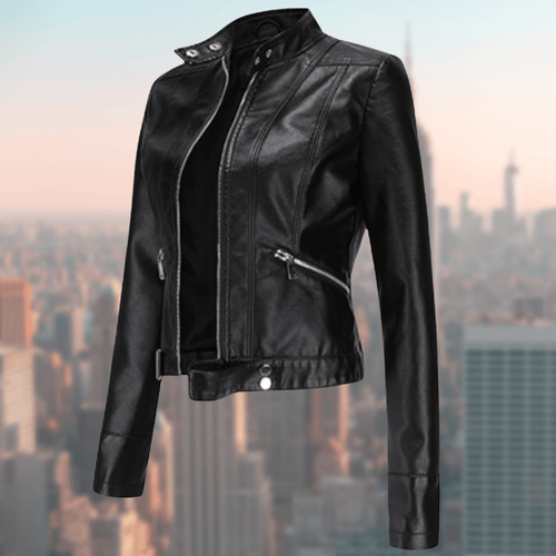 Damen-Lederjacke - Stilvoll und LanglShopnoryig
