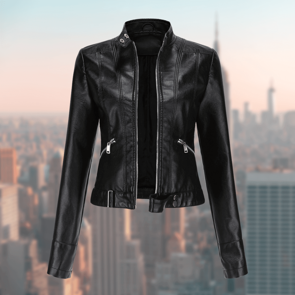 Damen-Lederjacke - Stilvoll und LanglShopnoryig