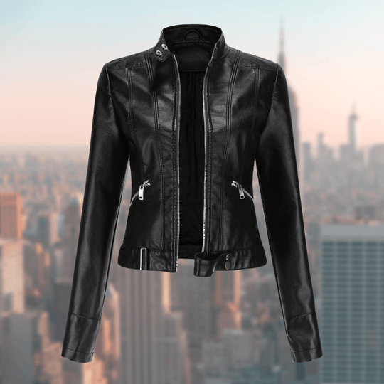 Damen-Lederjacke - Stilvoll und LanglShopnoryig