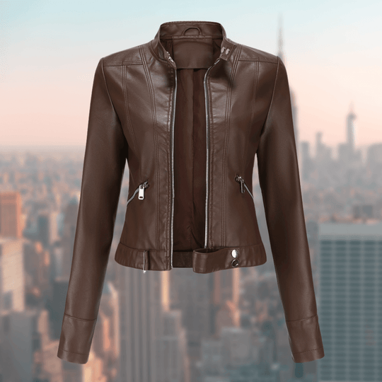 Damen-Lederjacke - Stilvoll und LanglShopnoryig