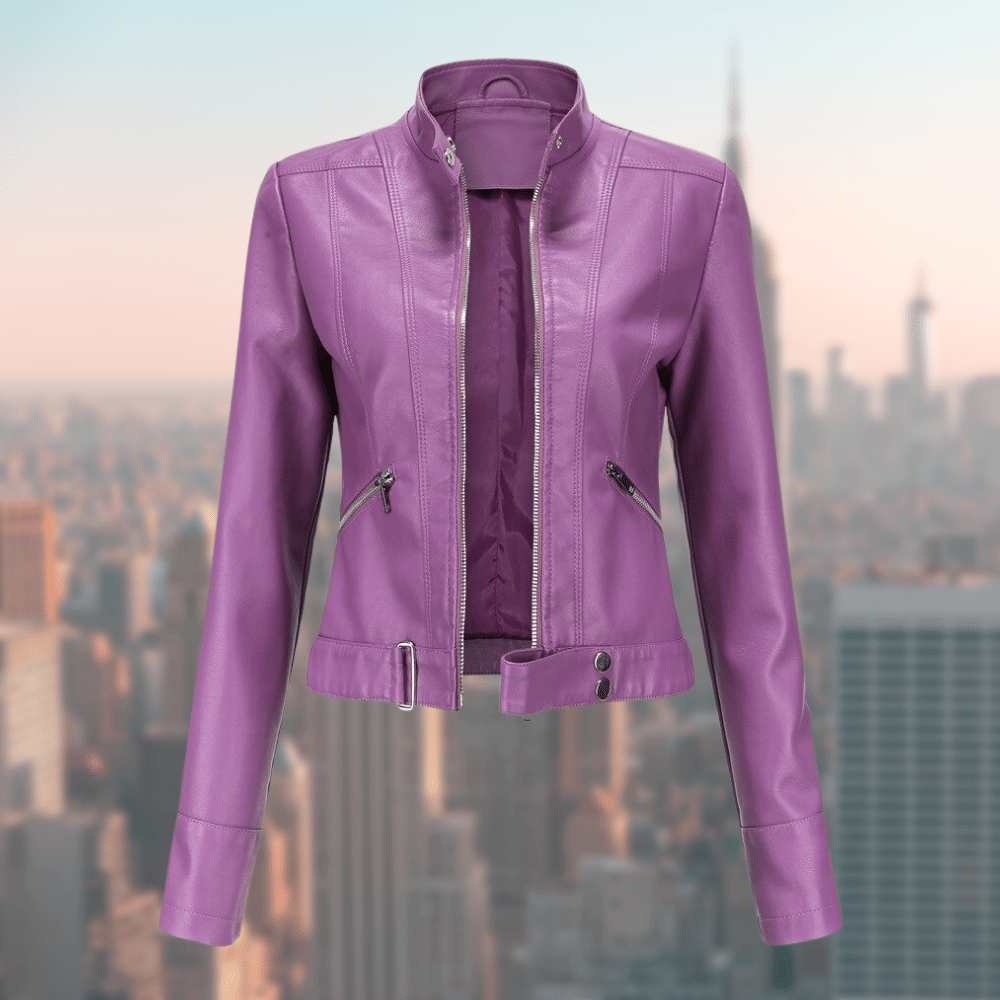 Damen-Lederjacke - Stilvoll und LanglShopnoryig