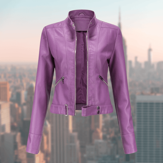 Damen-Lederjacke - Stilvoll und LanglShopnoryig