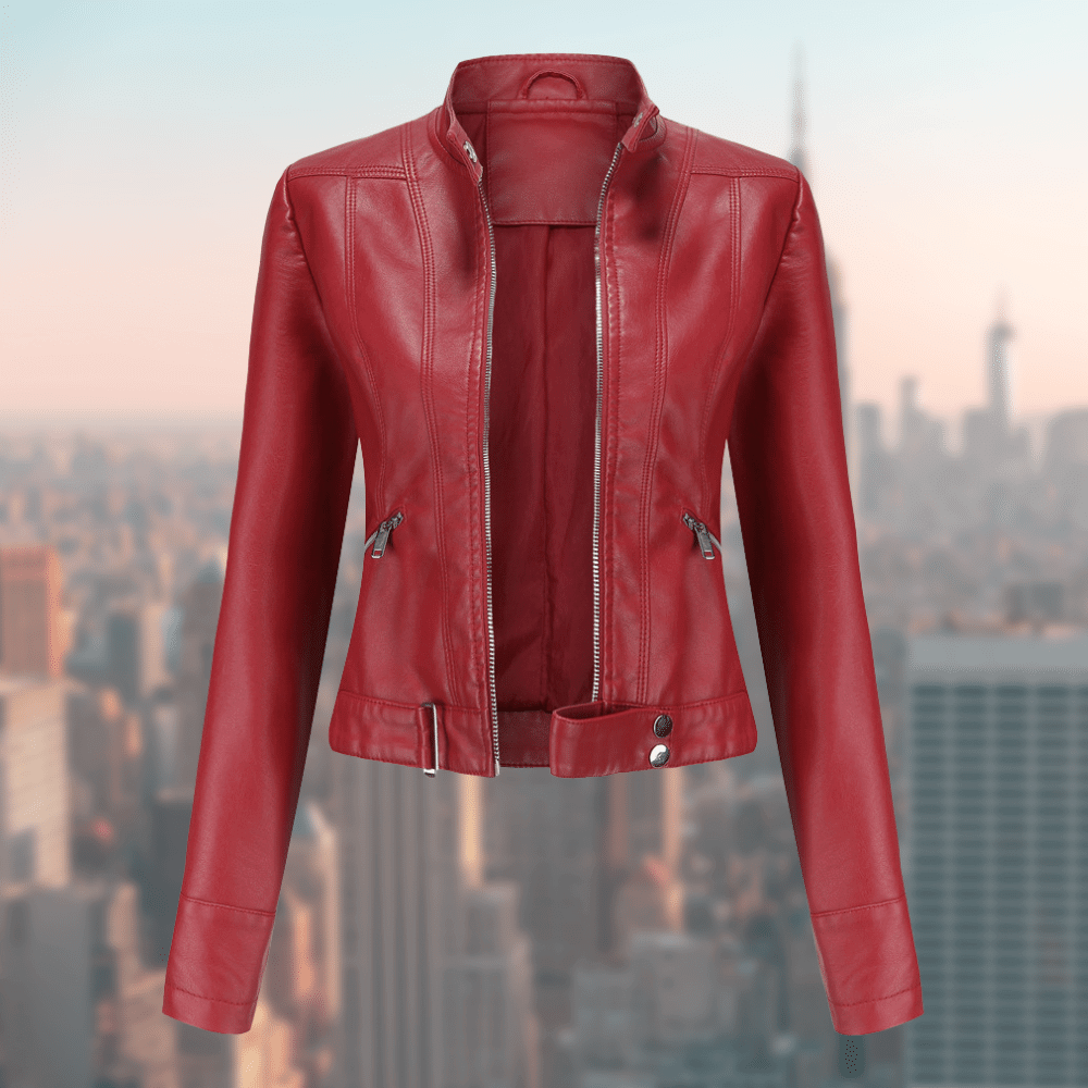 Damen-Lederjacke - Stilvoll und LanglShopnoryig