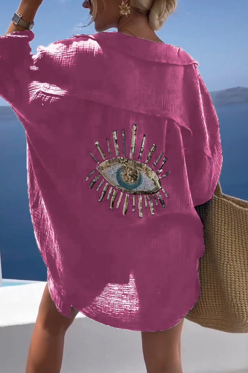Übergroße Baumwollbluse