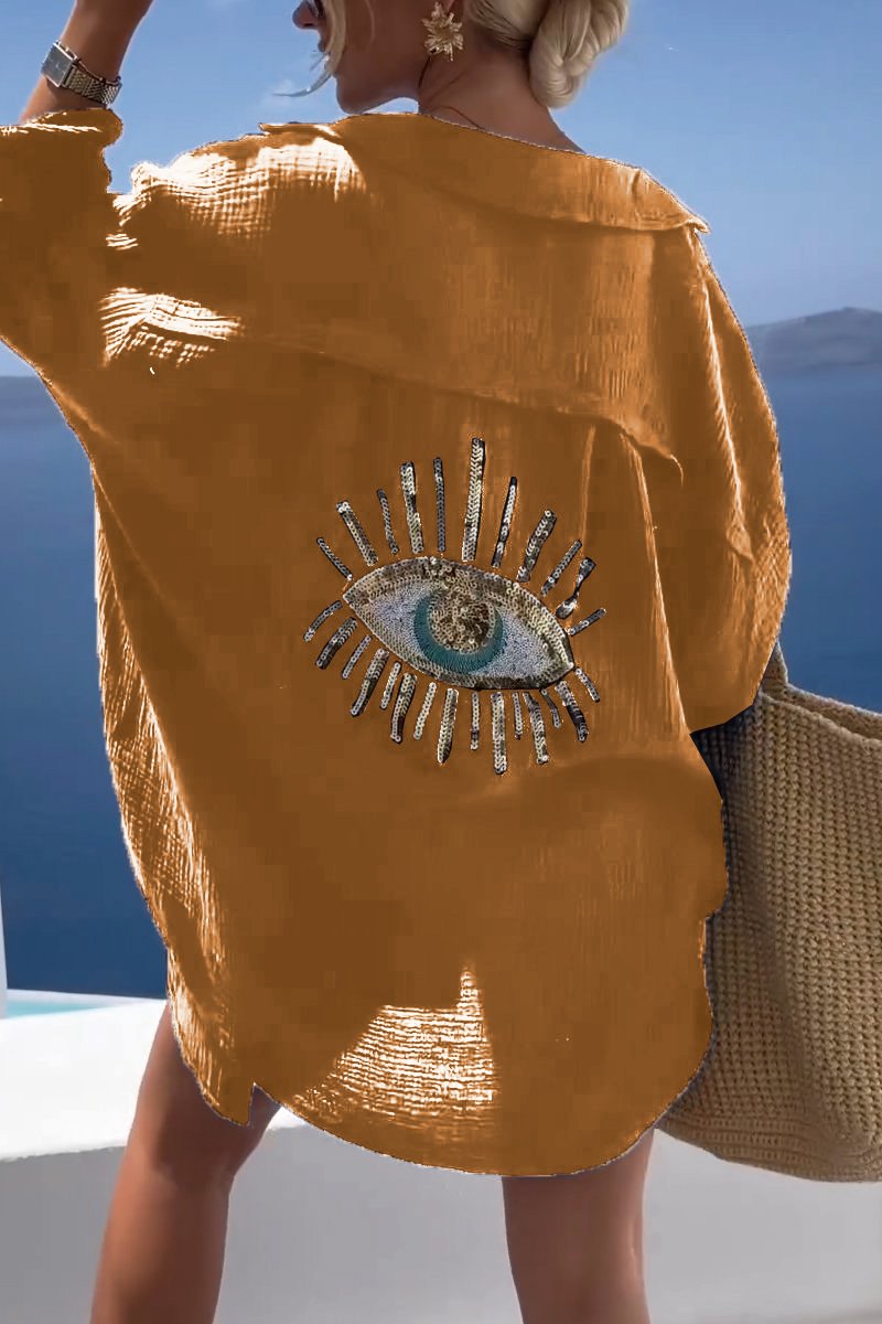 Übergroße Baumwollbluse