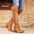 Über-Die-Knie Hochschaft Schnürstiefel
