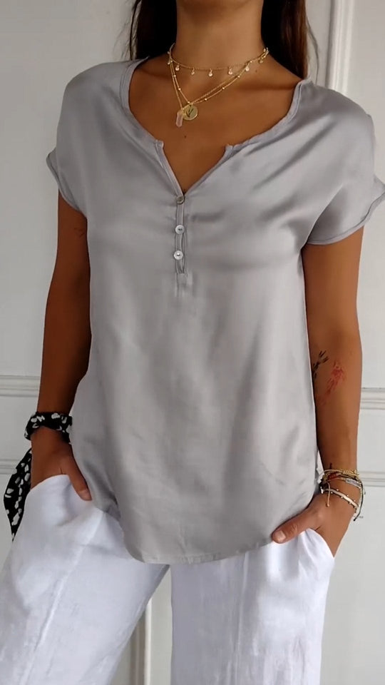 Bequeme Bluse mit V-Ausschnitt für Frauen