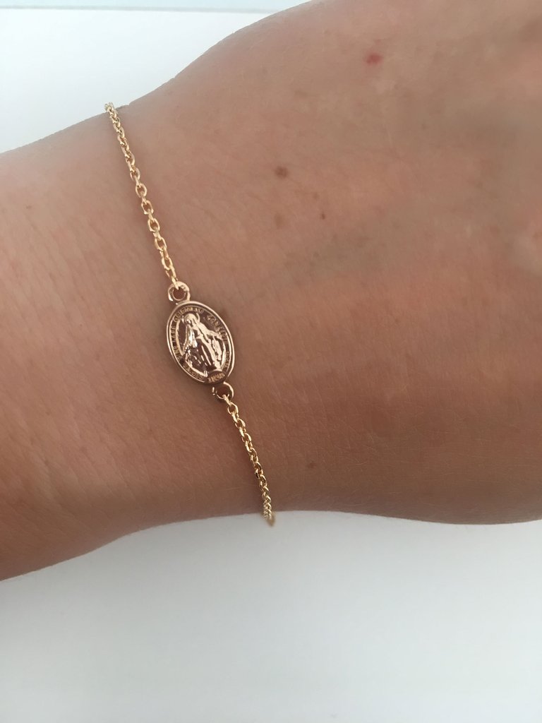 Armband Heilige Maria vergoldet, Armband Münze Maria antik | Shop Nory