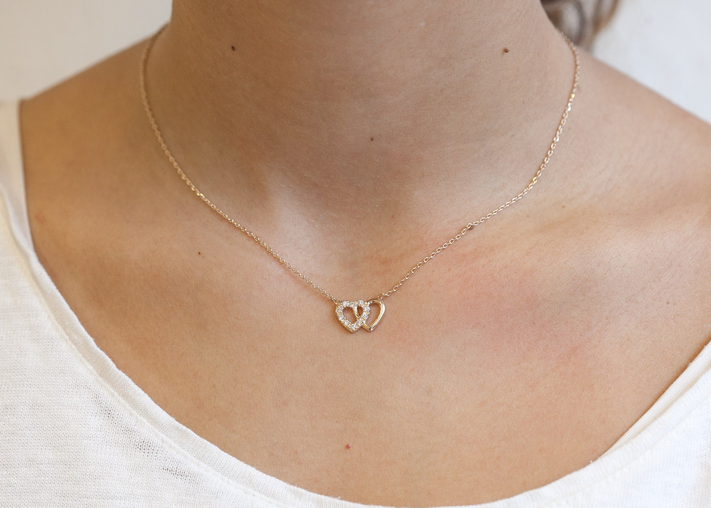 Kette Herz Liebe Verbundenheit vergoldet - Herzkette | Shop Nory