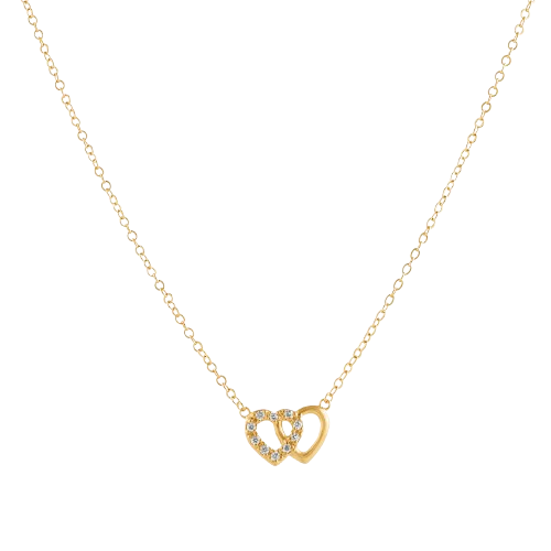 Kette Herz Liebe Verbundenheit vergoldet - Herzkette | Shop Nory