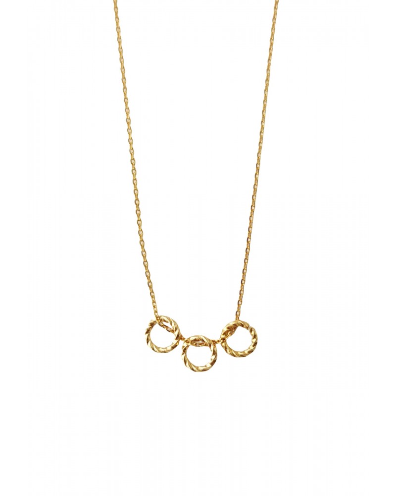 Kette mit 3 Ringen als Anhänger vergoldet | Shop Nory