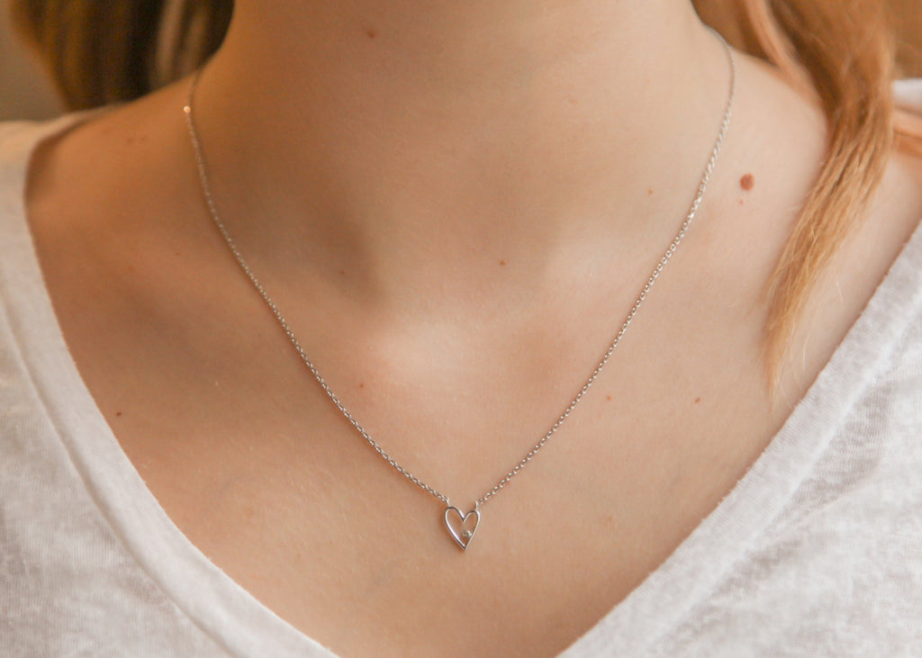 Silberkette mit Herzanhänger und Zirkonia – elegantes & zeitloses Design | Shop Nory