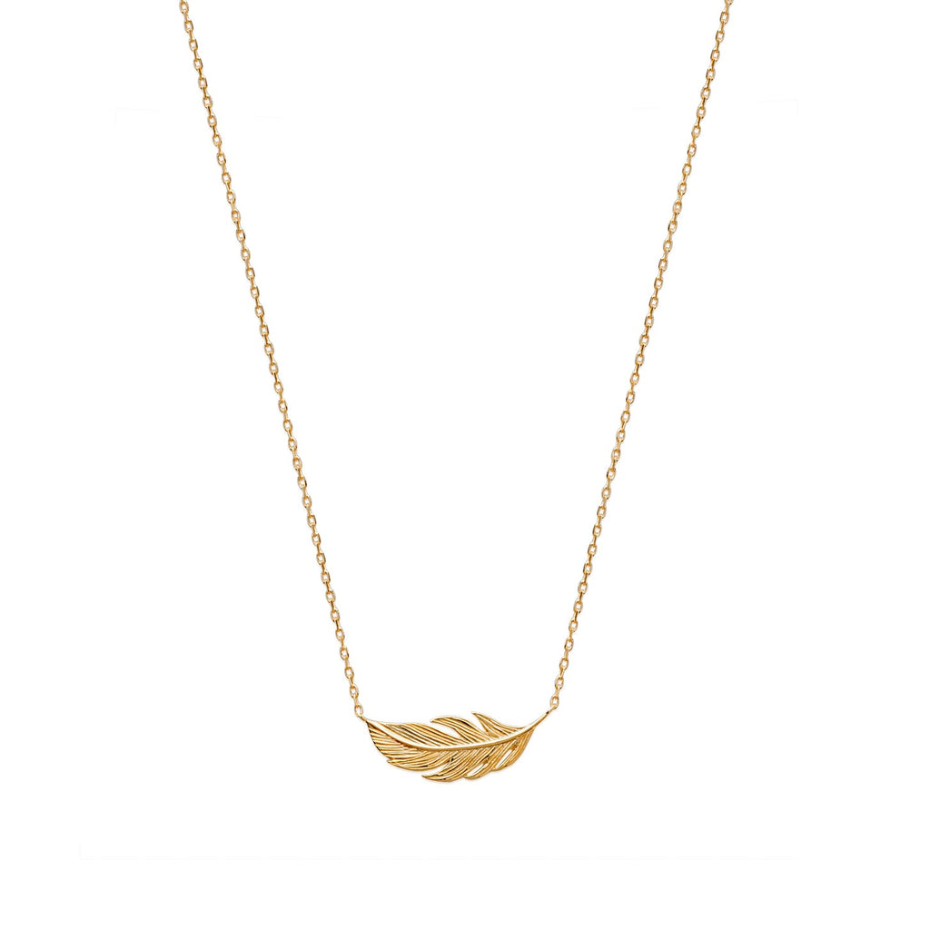 Kette mit Feder | 16Karat vergoldet | Shop Nory