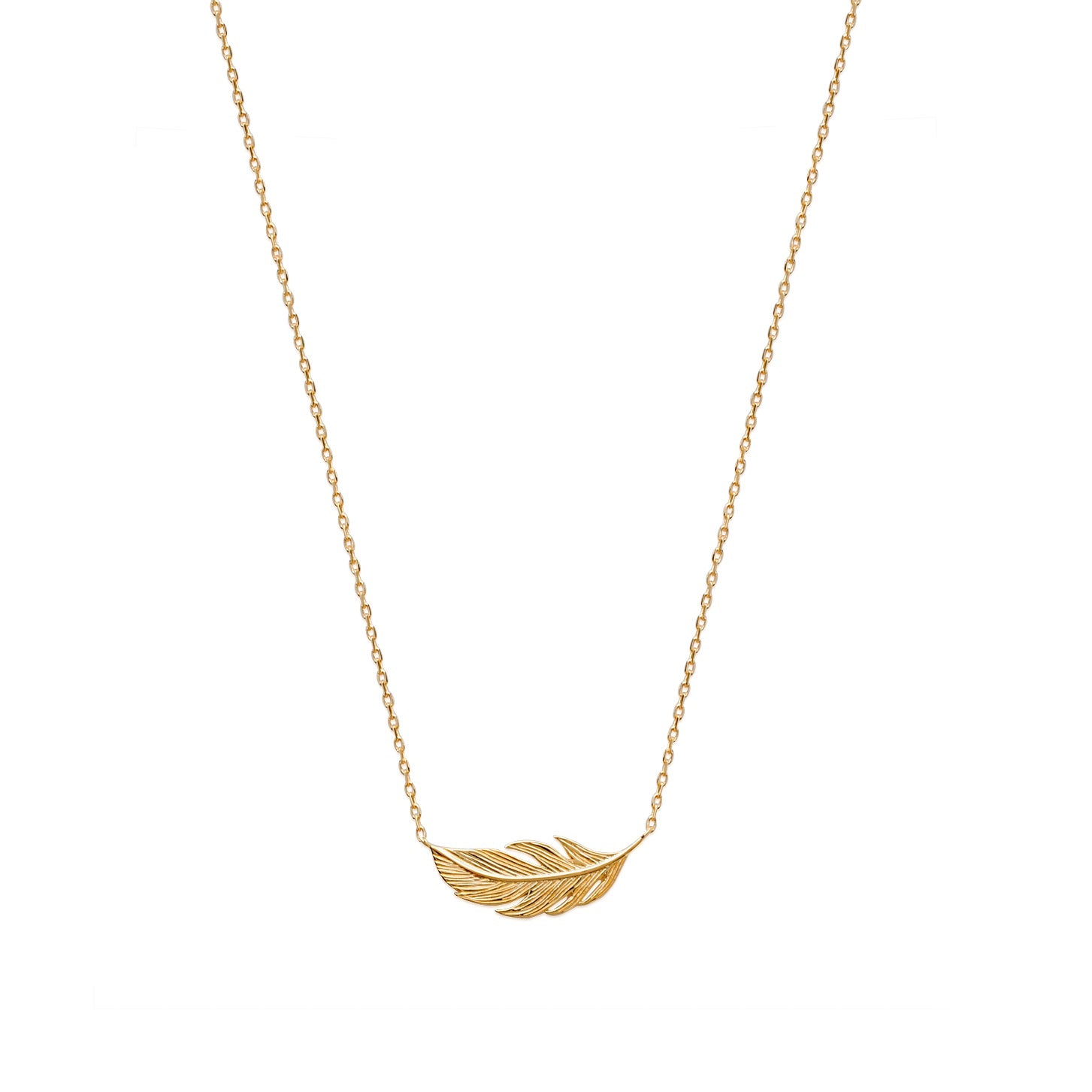 Kette mit Feder | 16Karat vergoldet | Shop Nory
