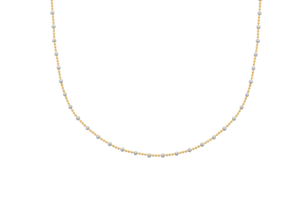 Kette mit weißen Perlen  - 16K vergoldet | Shop Nory
