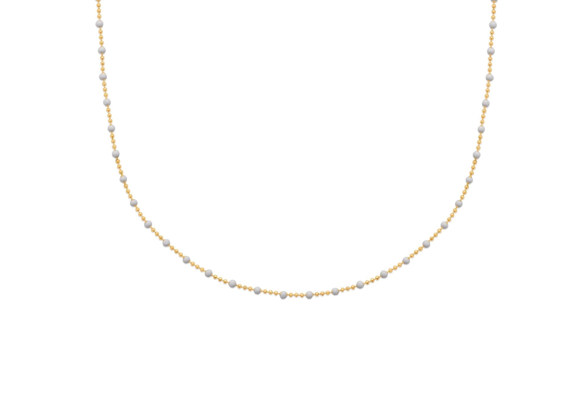 Kette mit weißen Perlen  - 16K vergoldet | Shop Nory