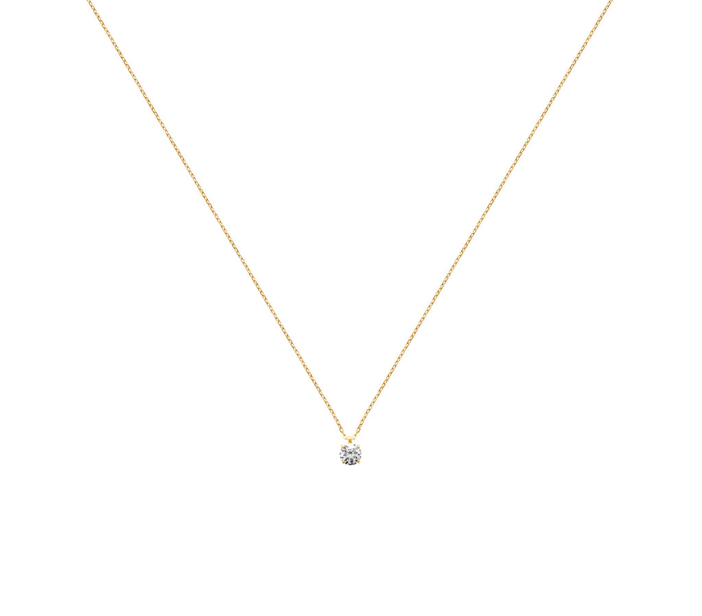 Kette mit Zirkonia Anhänger Vergoldet, Solitär-Kette für Damen | Shop Nory