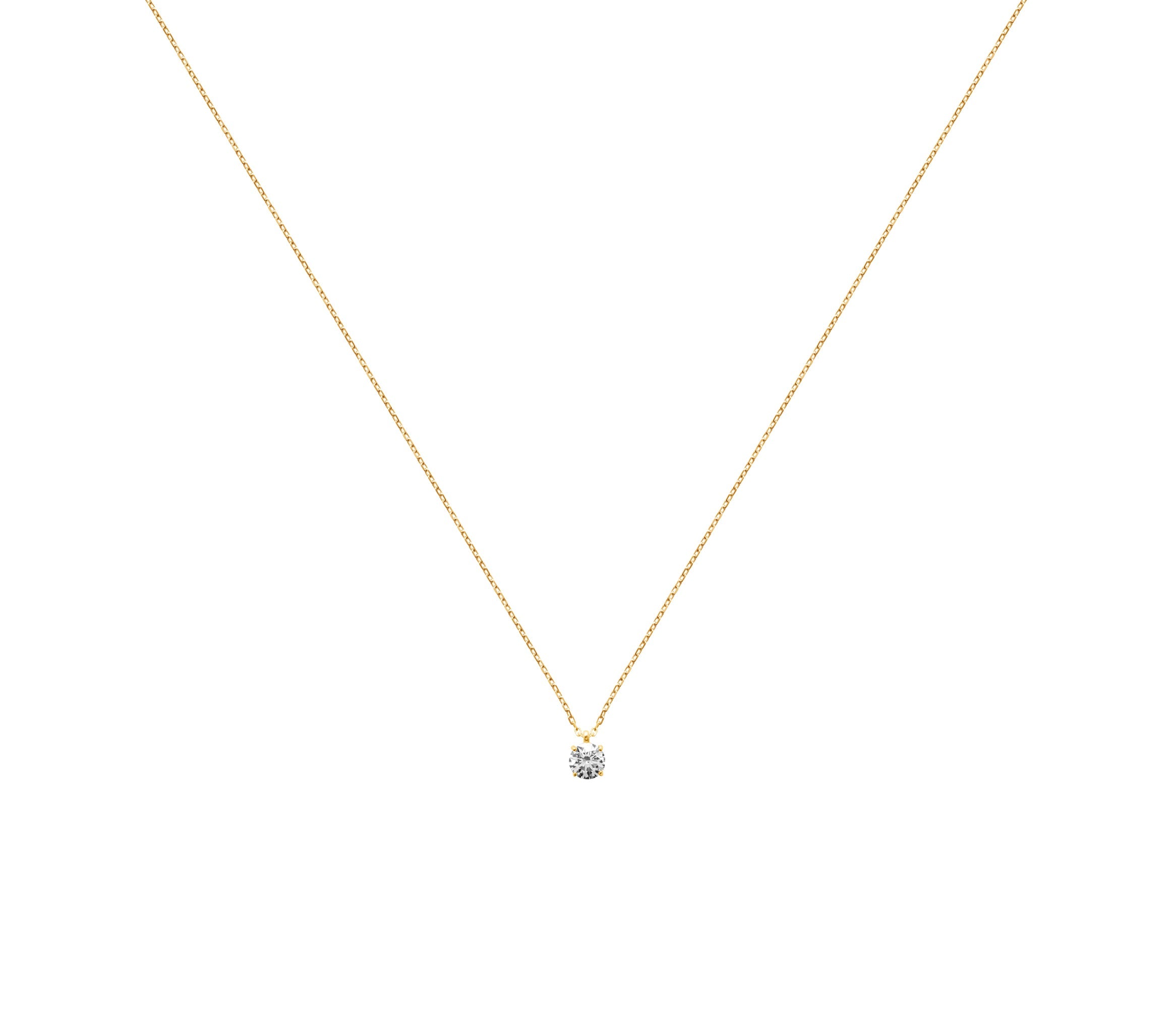 Kette mit Zirkonia Anhänger Vergoldet, Solitär-Kette für Damen | Shop Nory
