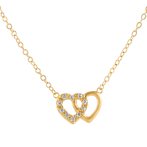Kette Herz Liebe Verbundenheit vergoldet - Herzkette | Shop Nory