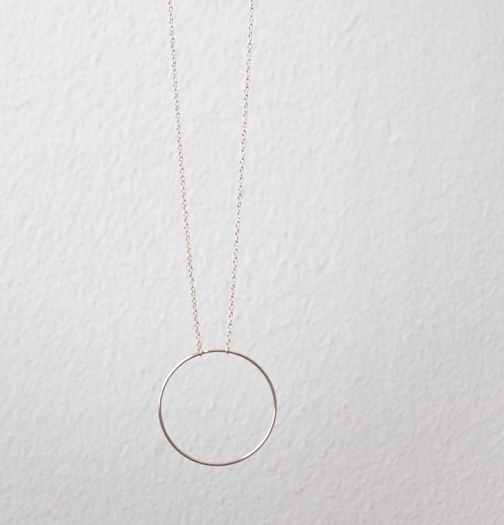 Feine schlichte Kette aus Silber mit Kreis Anhänger für Damen | Shop Nory