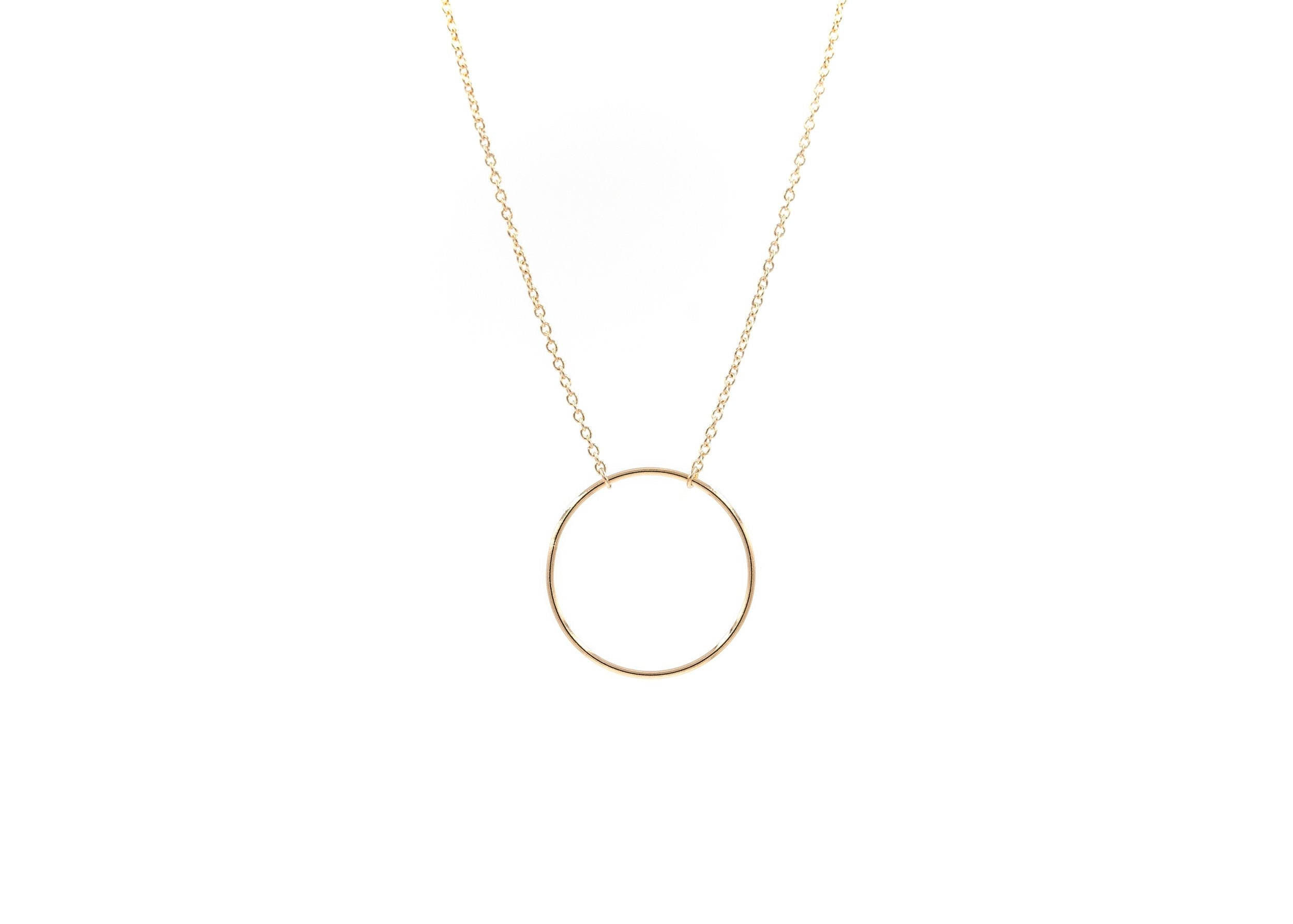 Kette mit Ring Vergoldet - Zartes Kettchen mit Kreis-Anhänger | Shop Nory