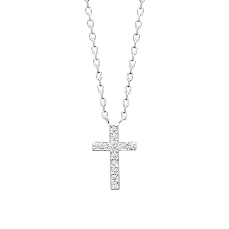Kette mit Kreuz aus Silber mit Zirkonia - Kreuzkette für Damen | Shop Nory