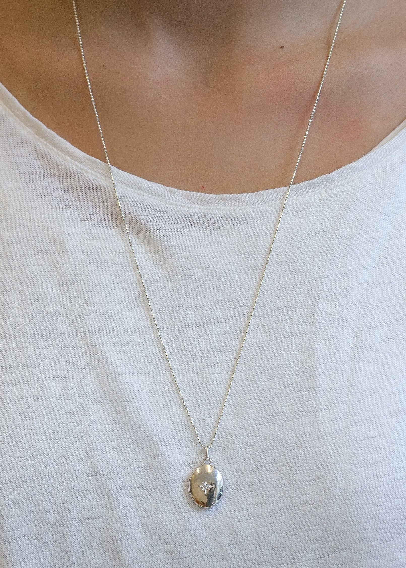 Kette Medaillon Nautischer Stern - 925 Silber | Shop Nory