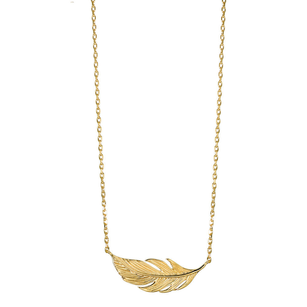 Kette mit Feder | 16Karat vergoldet | Shop Nory