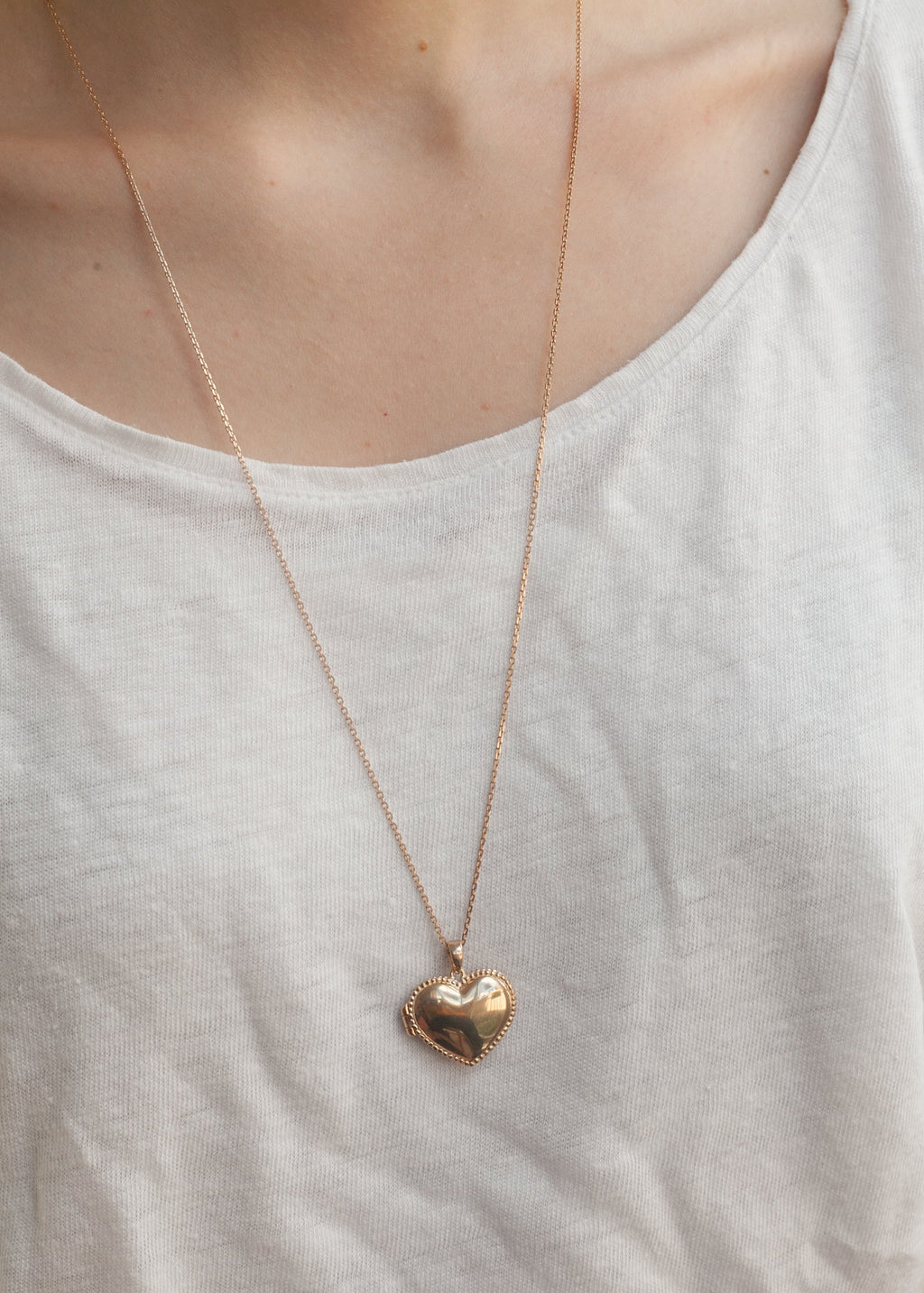 Lange Kette mit Herz Foto Medaillon vergoldet | Shop Nory