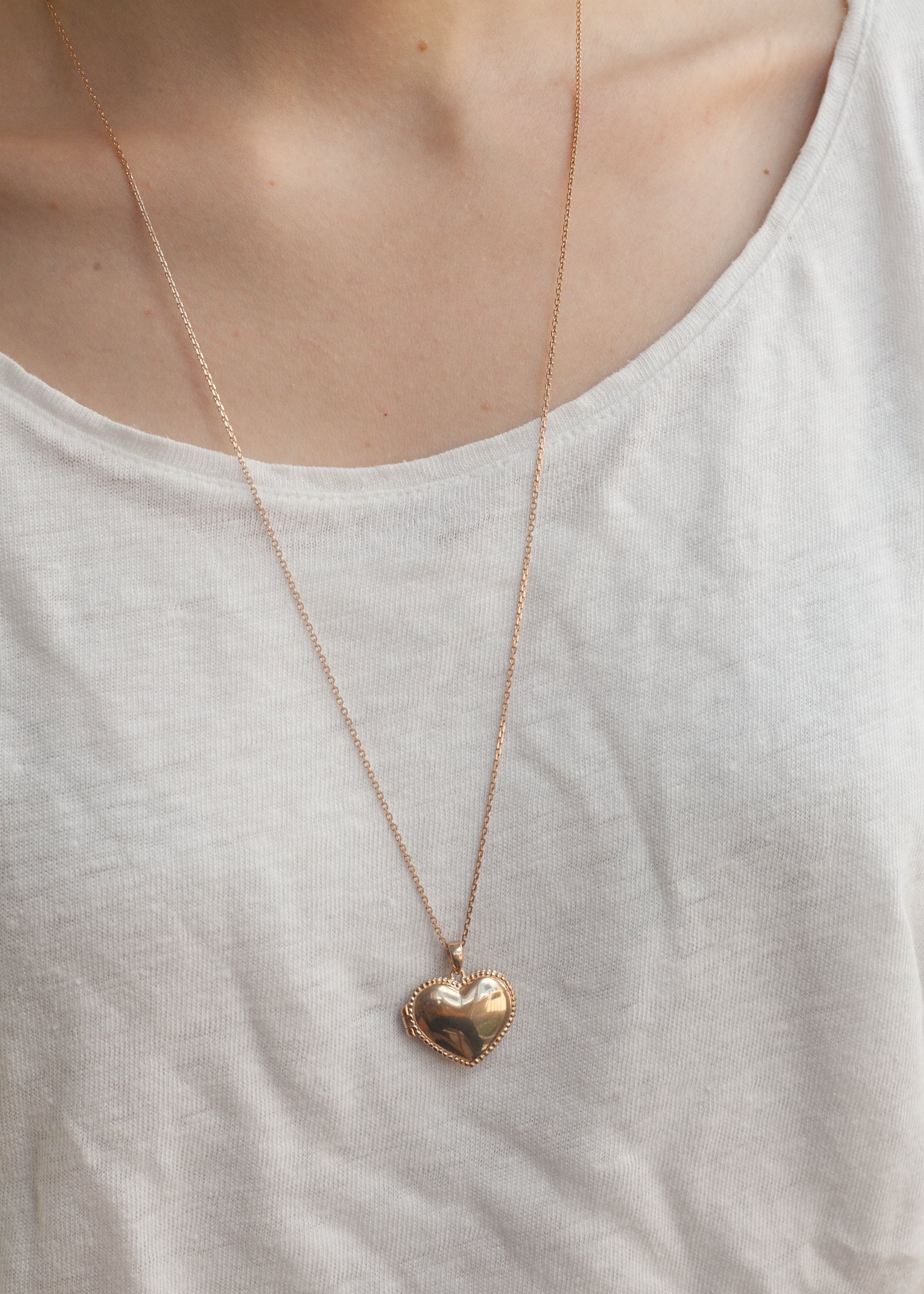 Lange Kette mit Herz Foto Medaillon vergoldet | Shop Nory