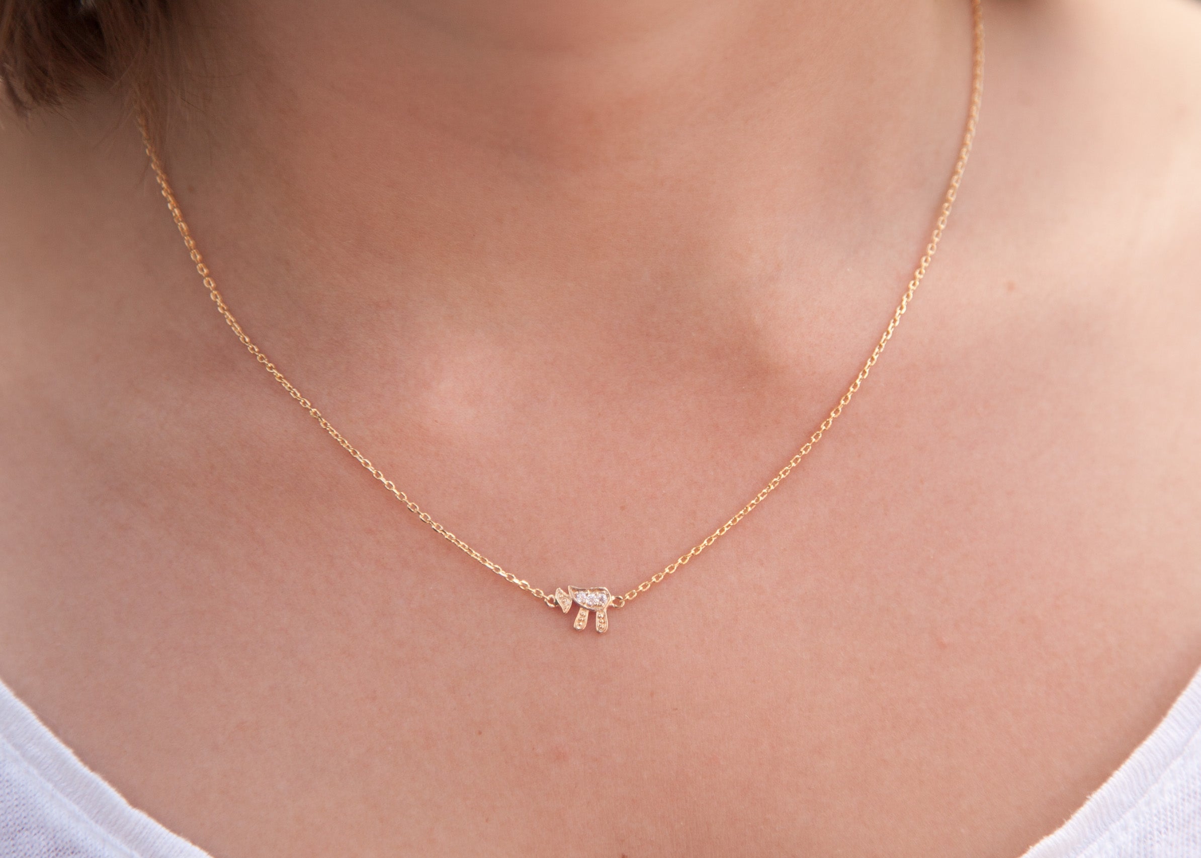 Kette mit Anhänger Jüdischer Chai Leben 16Karat vergoldet | Shop Nory