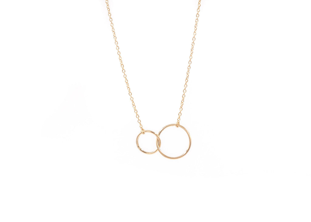 Zwei-Ringlein-Kette Vergoldet, Halskette mit 2 Ringen | Shop Nory