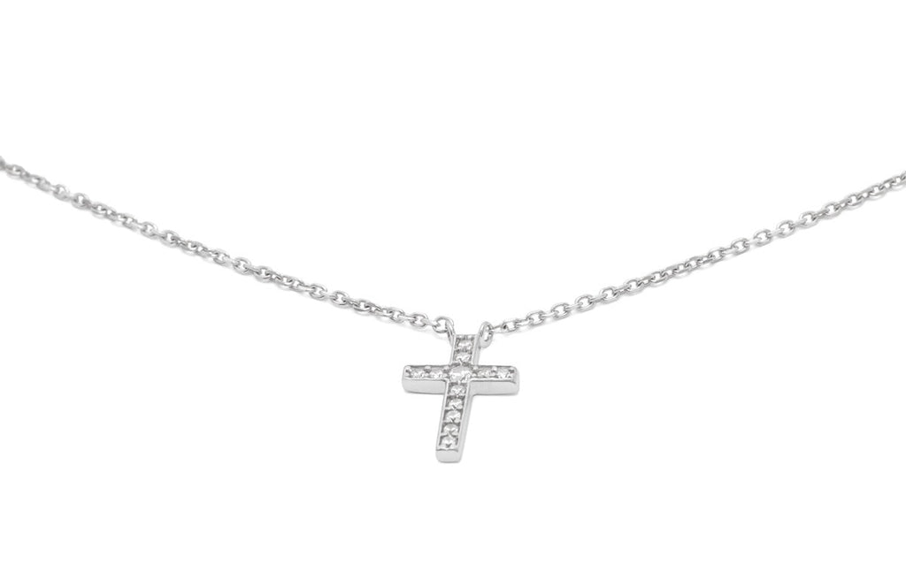 Kette mit Kreuz aus Silber mit Zirkonia - Kreuzkette für Damen | Shop Nory
