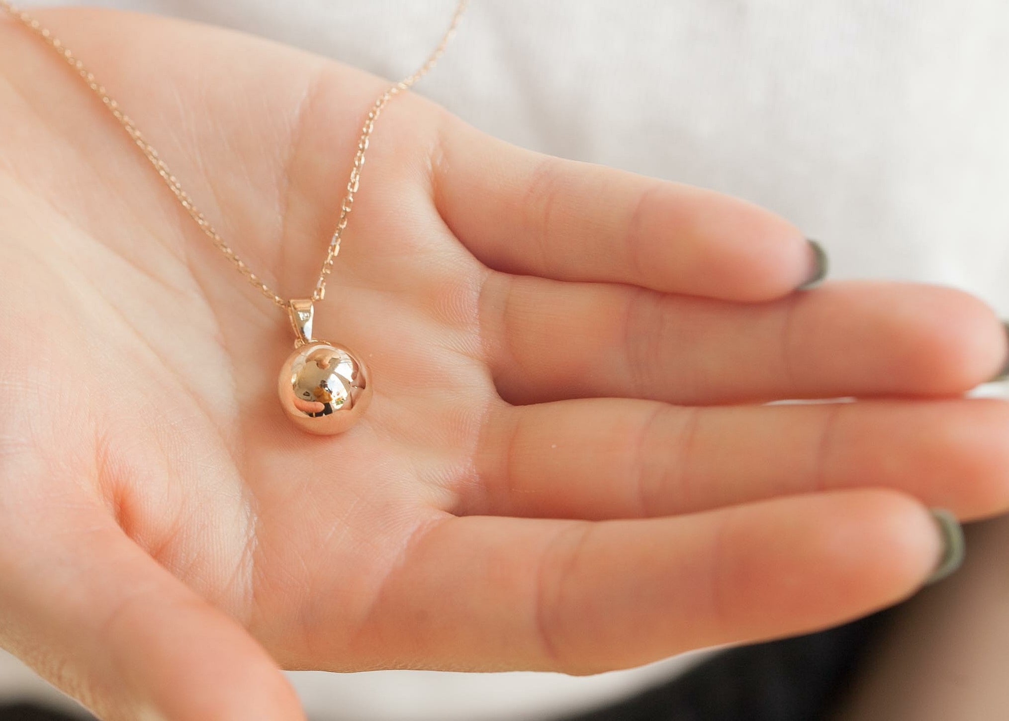 Kette mit Kugel Anhänger - 16K Vergoldet | Shop Nory